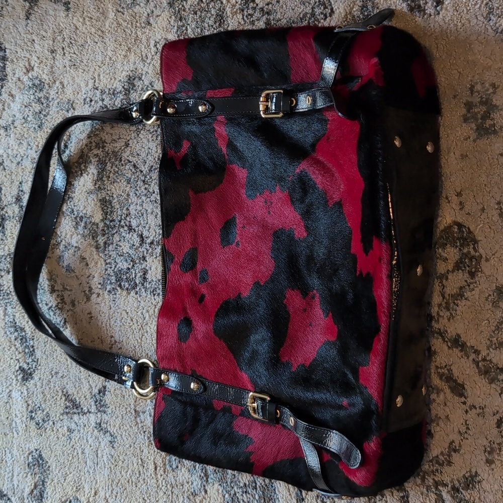Cow Print Large Bag like new Cavalcanti Genuine Leather italy